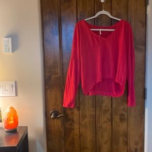 Anthropologie slouchy hot pink top size medium